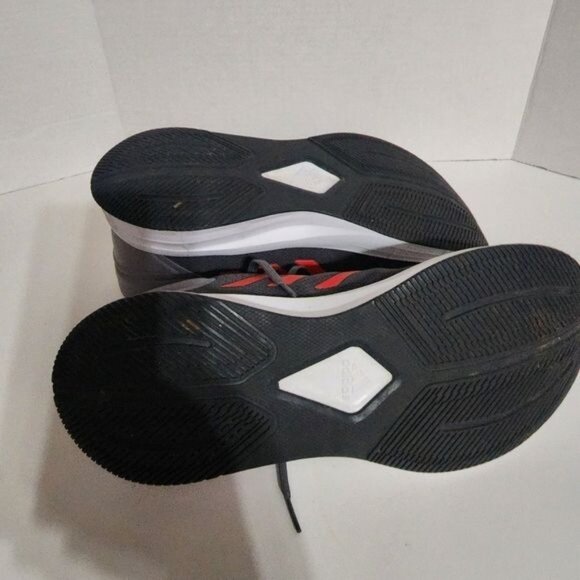 Adidas Duramo 10 Running Shoes Grey Four Vivid Red Iron Metallic Men\'s Size 12.5 main image 4